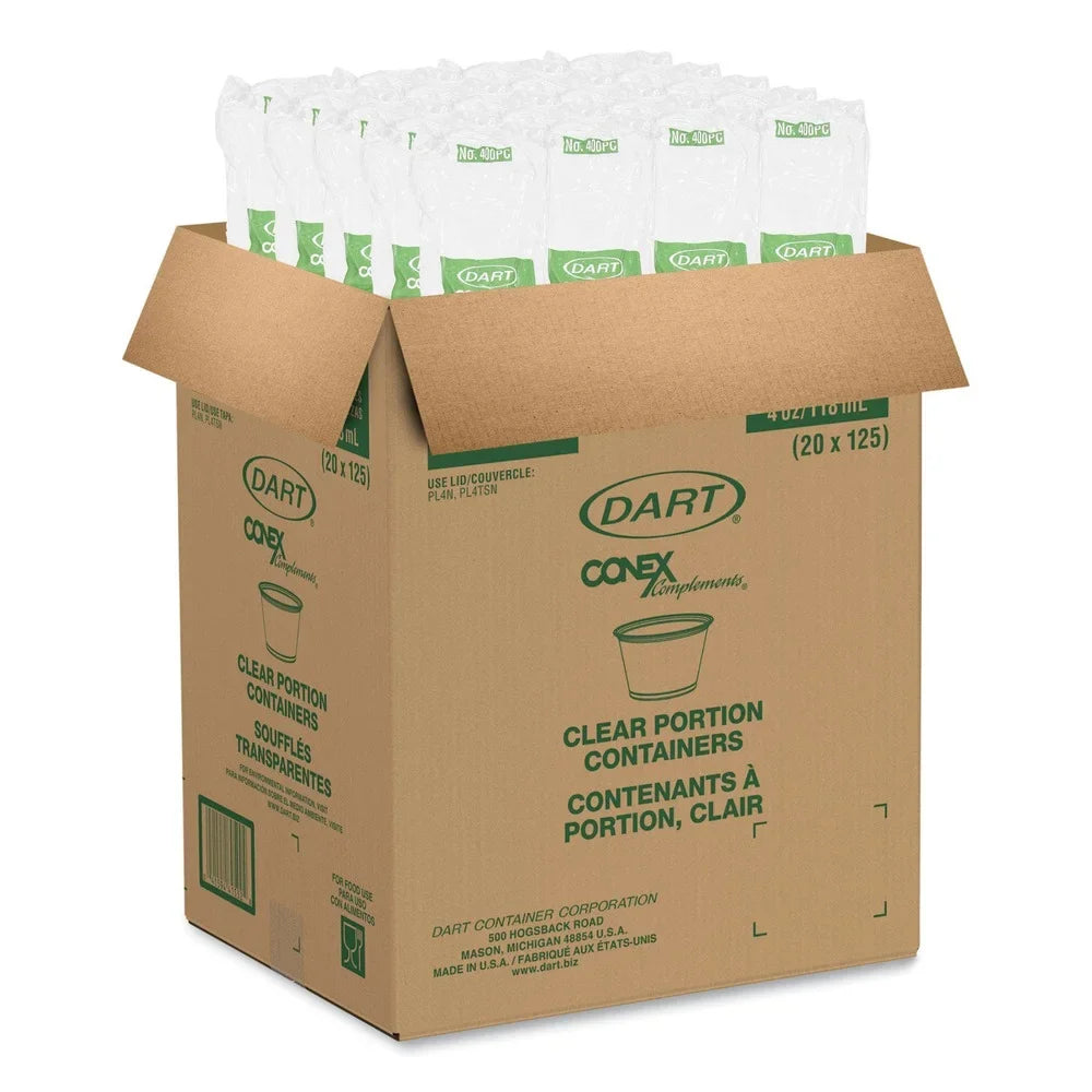 400PC Conex Polypropylene oz. 4 - Containers Dart Portion Complements Clear (2500/Carton)]