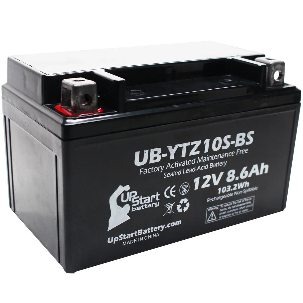 for Battery 8.6Ah, Maxam Scooter Maintenance 2011 12V, UB-YTZ10S-BS Free, Battery 250CC 4-Pack UpStart Factory Activated, - Yamaha Replacement