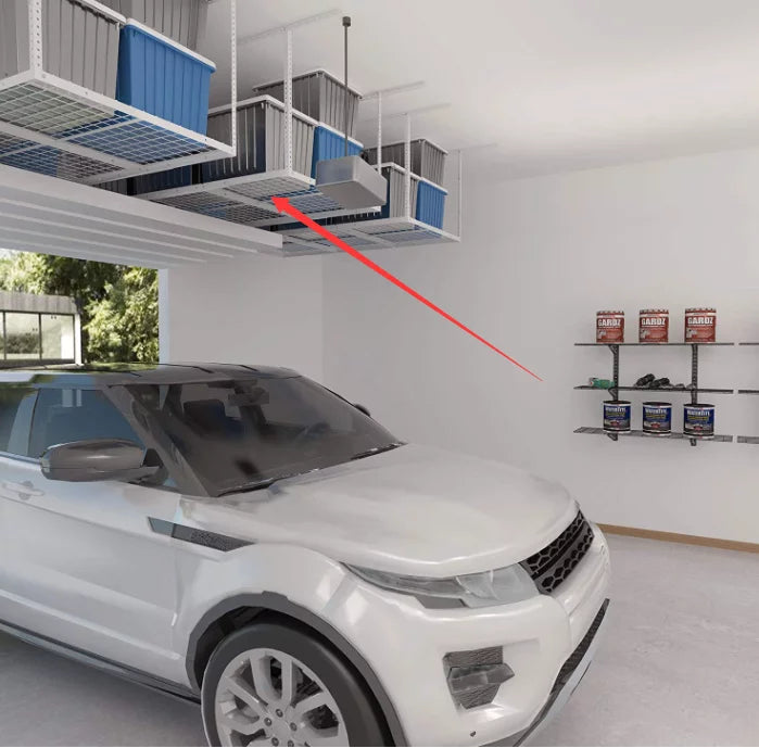 Ceiling Storage White x Storage Adjustable Length Garage Width Kojem 36" Overhead 3x6 72" x Rack, 40" Height,