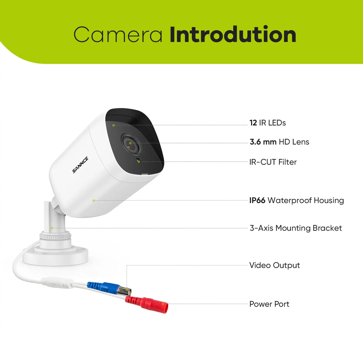 with System CCTV 100 Vision Waterproof HD Camera Security Full 4PCS Security Night Camera ft DVR for exterior 2MP SANNCE Wired IP66