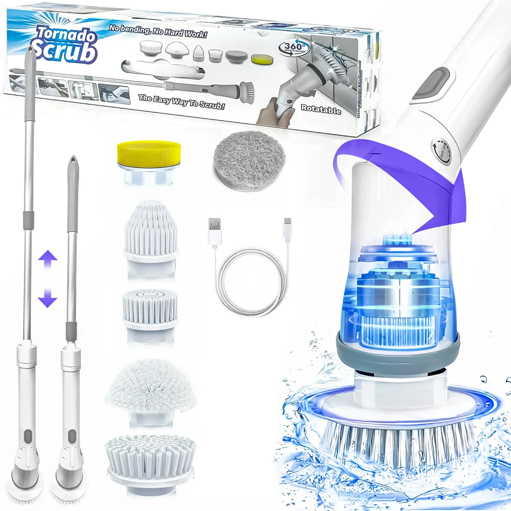 Replaceable Heads Tile, Spin Cordless Scrubber, Floor 6 Cleaning Fixdono Electric Scrubber for Bathroom Brush, Cleaning Bathtub,