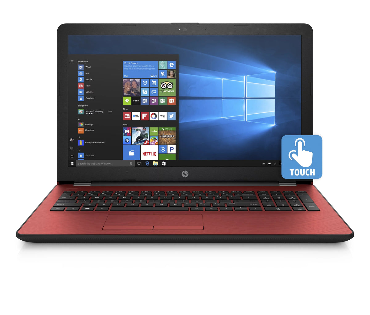 Gold Restored 4GB Touchscreen 2.3 HD Laptop 15-bs144wm Pentium HP RAM Win10 (Refurbished) 4417U 15.6 GHz Red 500GB HDD