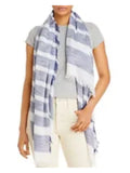 Scarf Womens Ischia Cotton Striped Lightweight Fringed Scarf Blue AQUA