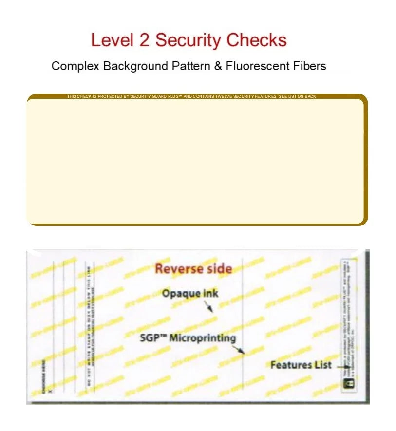 w Zapco Checks, Paper, High-Security 8-1/2" PACK Complex Organic Microperfed Check Background OF - SHEETS Security 100 12 11", x 3-Up Features Pattern, with