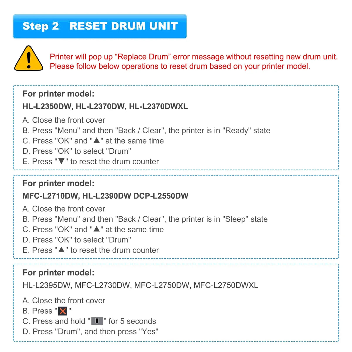 HL-L2350DW Toner, Printer ) Set and Unit (2x Toner TN-760 MFC-L2690DW for Drum Compatible DCP-L2550DW MFC-L2710DW DR-730 Drum TN730 Cartridge 1x Brother DR730 Unit TN760