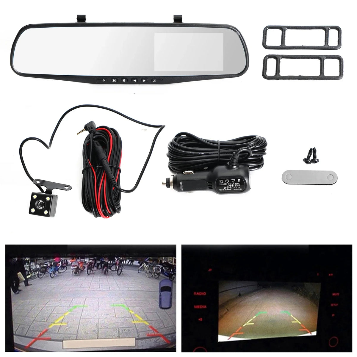 DVR Dash Video Rearview HD Mirror Rear Car 1080P Front Recorder Camera Cam Dual