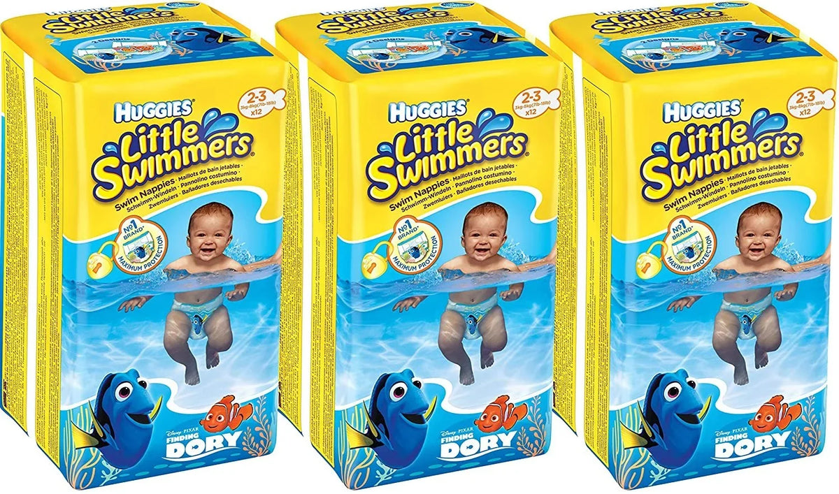 Huggies Disposable 3 Swim x Pants Swimmers Little Diapers, 12 X-Small 7lb-18lb.,