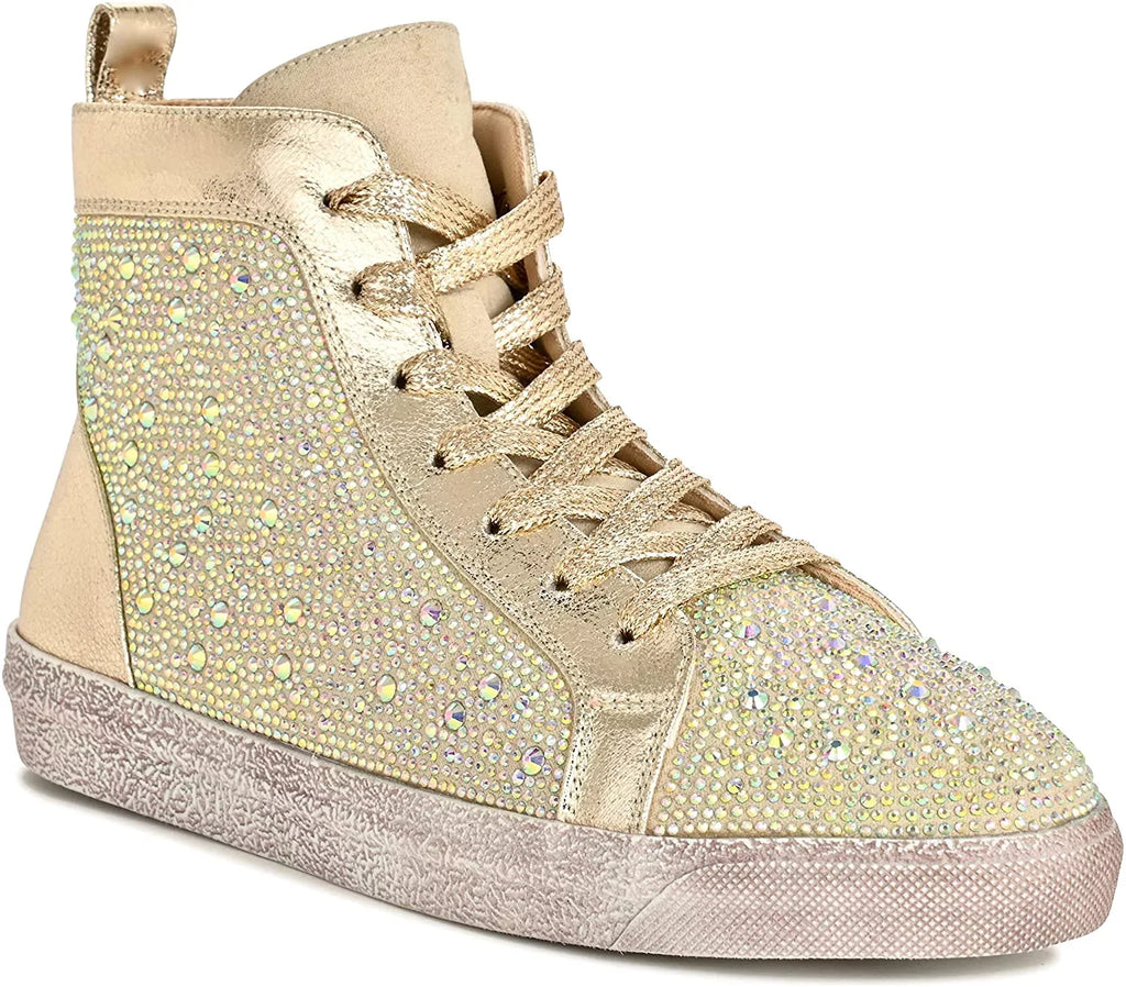 Fashion with Ninety High Union Sneaker Athletic Rhinestones Gold Foxy 9 Top
