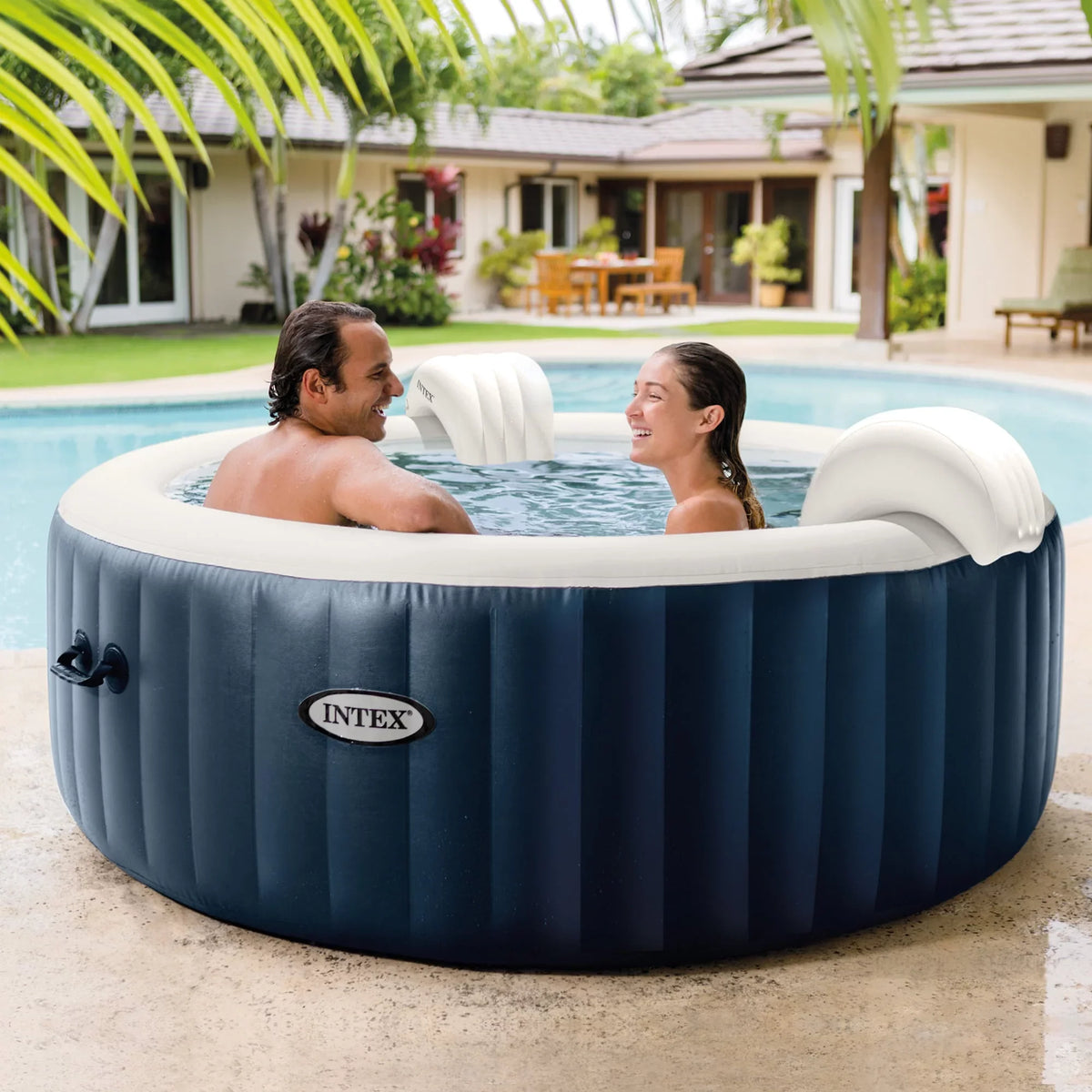 PureSpa 28", Intex w/ Tray Portable Hot Phone Spa Inflatable Tub, 77 x Plus