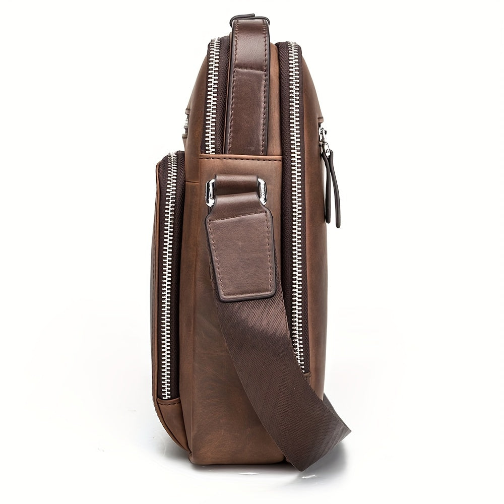 Messenger N2333-1ZF Genuine Shoulder Bag Vintage Casual DENIM Bag Leather Men‘s MICHROE Handbags Crossbody Cowhide Designer