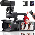 Camera Remote 4K MARVUE Control Camera Charger, 64G Video Microphone, Auto Touch Screen 4.0" 64MP 60FPS,HD Handhold Zoom Digital Card, Stabilizer, Camcorder SD 18X Vlogging with Focus