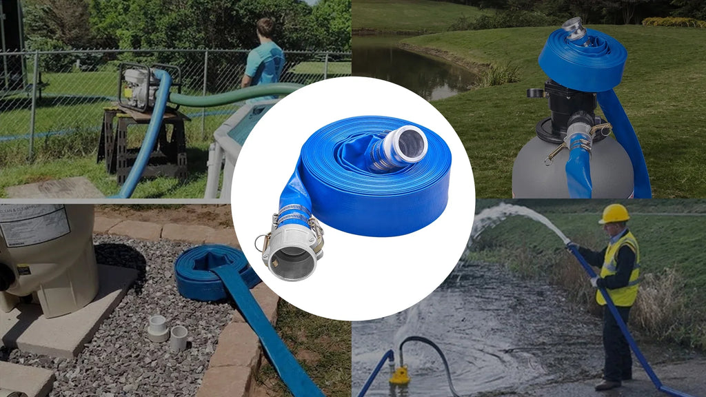 Disposal, x Filter 2'' Fittings Discharge for joints, liquid 50' Swimming Backwash Hose Aluminum C Camlock PVC with Great E Hose BENTISM Pool & with