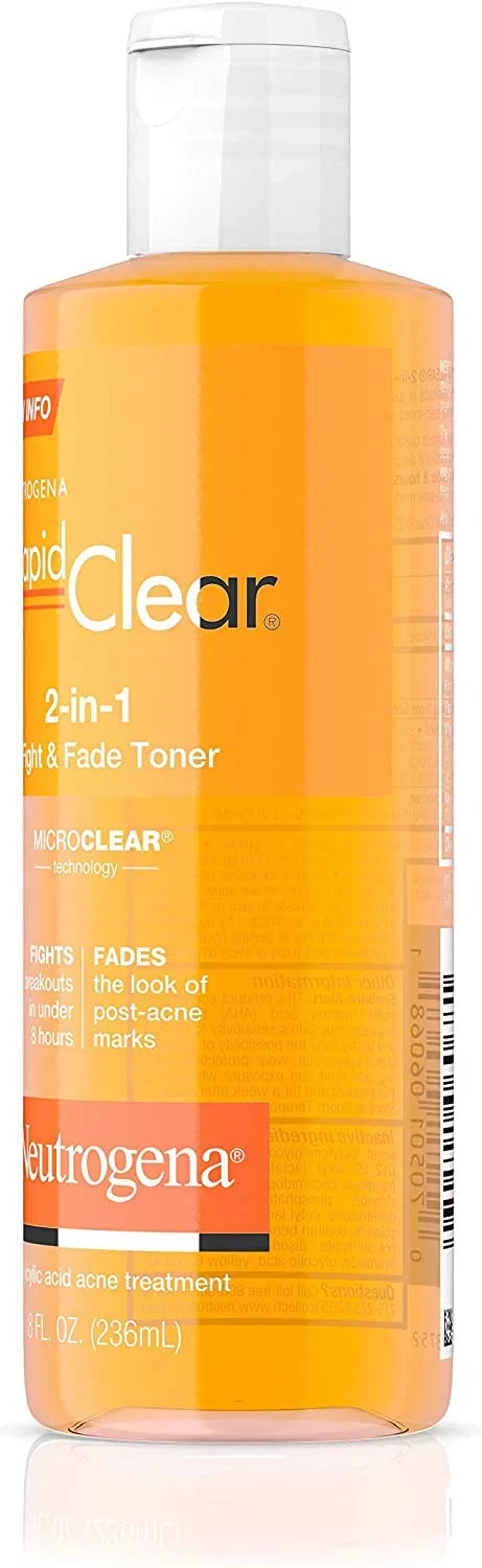 Rapid 2-in-1 of Clear & Fade 8 Toner Neutrogena 2) Fight oz (Pack