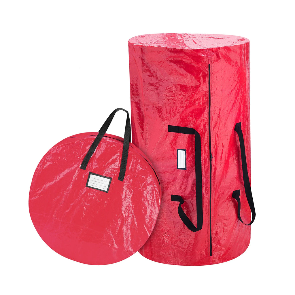Combo-Red, Wreath & Elf Wreath Tree Bag 9ft Tree, 30" Stor Storage