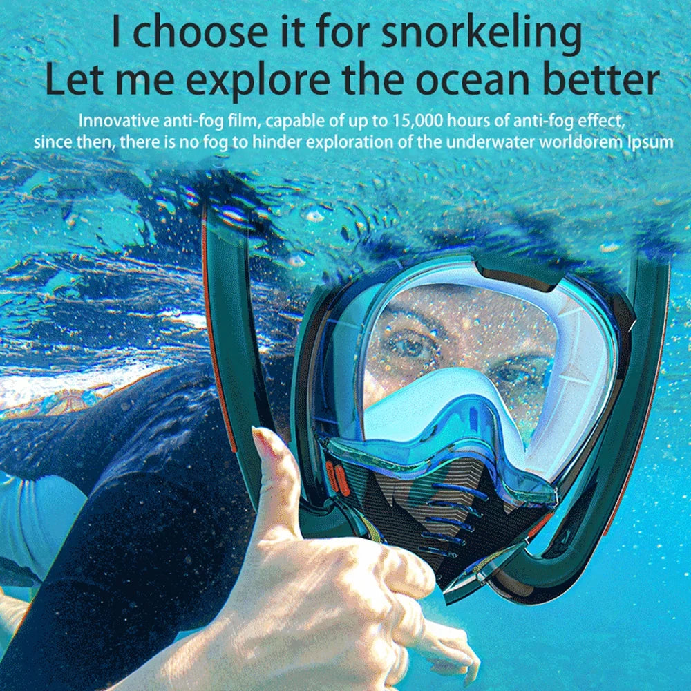 Full for Diving Goggles Tube Silicone Drying Snorkeling Double Snorkeling Diving Mask
