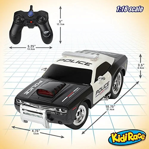 Remote Kids KidiRace Control Easy Durable, to Car and Fun Control Police RC for