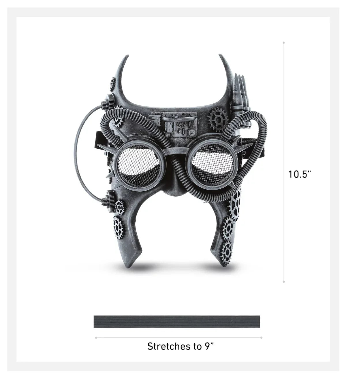 Silver Robot - Steampunk Goggle Gladiator Studio Mask Attitude Costume Half Face