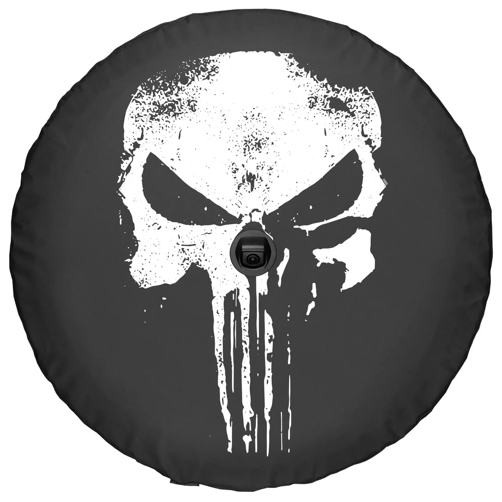 32" (w/ JL Sport Skull JL for Sahara Wrangler - Distressed Cover - camera) Soft (2018-2020) - Jeep Boomerang & back-up Tire Punisher