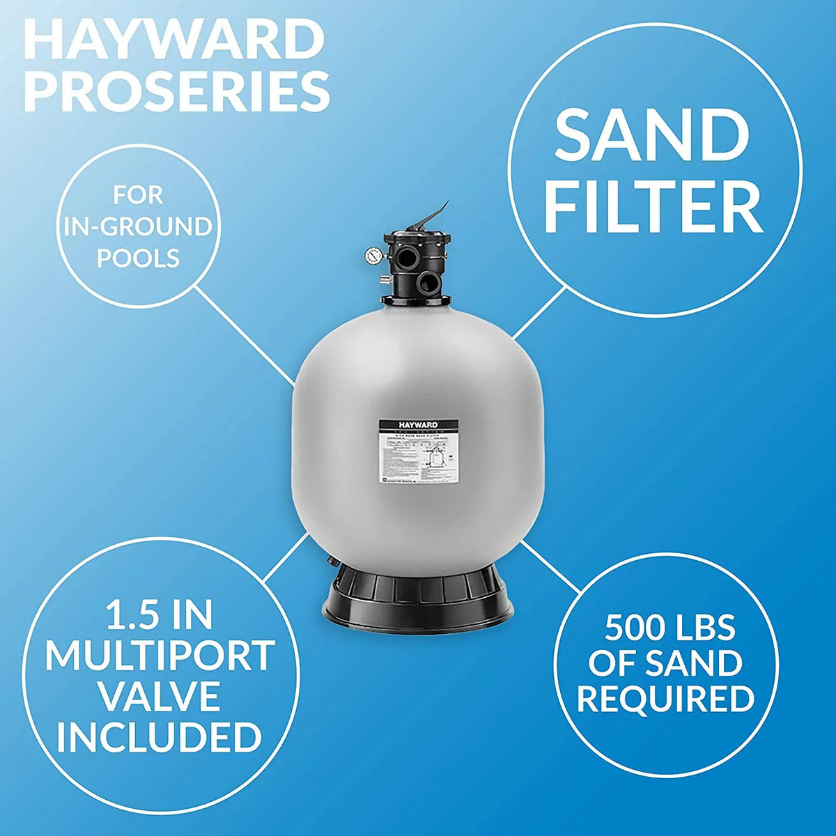 Sand Hayward Mount W3S310S Pro Tank 30" Filter Pool Series Side