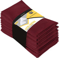 Burgundy Reusable Napkins Table Blend Parties Pack, Kitchen and 18x18 Dinner Cotton Event Washable and Restaurant, Cloth Burgundy Lunch, [12 Hotel, Inch] 18x18 Inch for Utopia Napkins Weddings,
