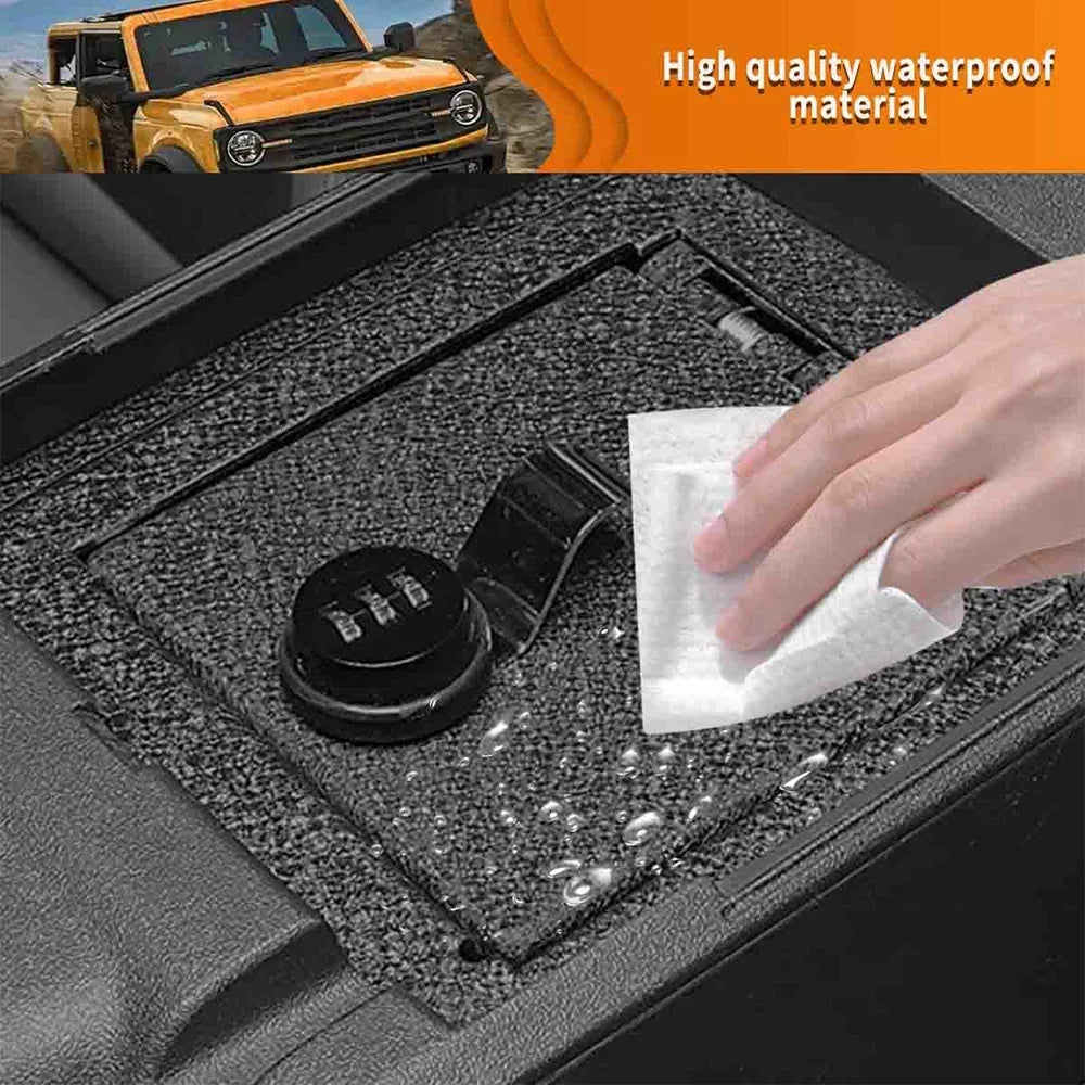 Black Box Carbon Safe for Coating ALLTIMES Center with Steel Password, 3-Digit Anti-rust 2Door/4Door Bronco 2021-2022, Console for