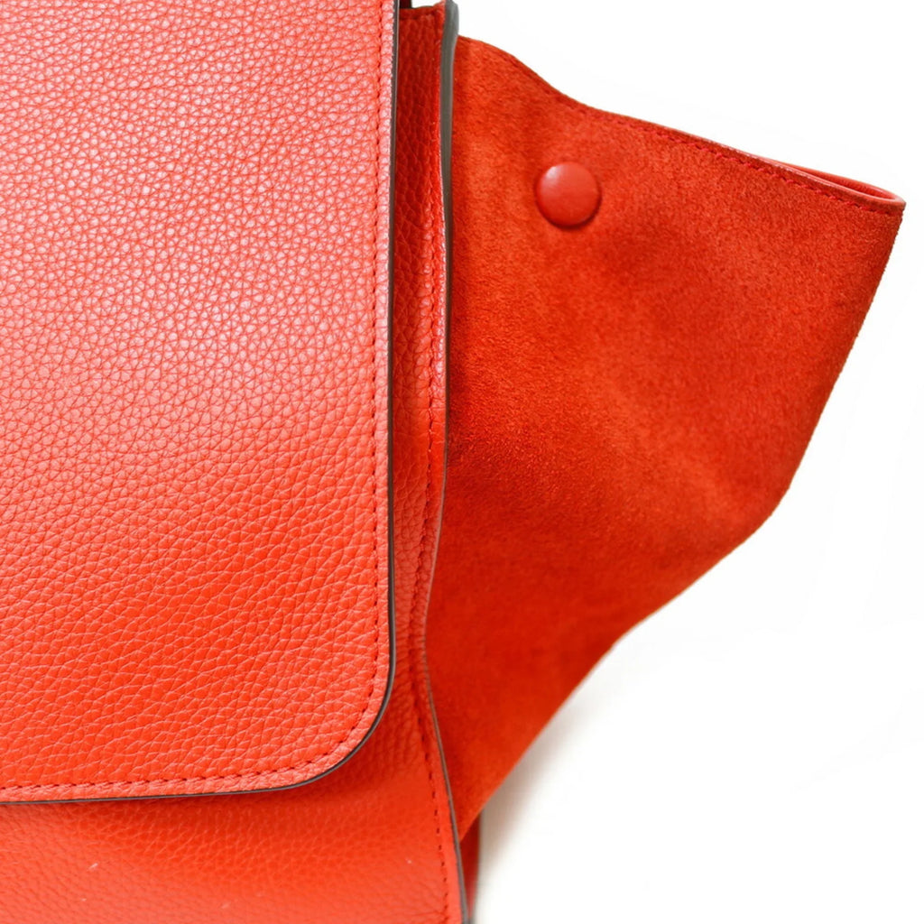 Orange (Fair) CELINE Pre-Owned Leather Celine Women's Trapeze Handbag