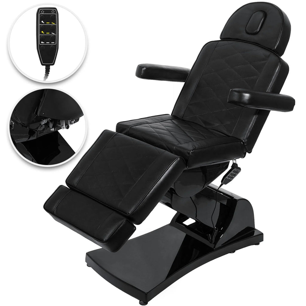 Motors Massage Reclining (Black) Full Bed Chair Bed Chair Salon VEVOR 4 Aesthetic Purpose Dental for Electrical Podiatry Facial Spa All Table Chair Adjustable Tattoo Electric