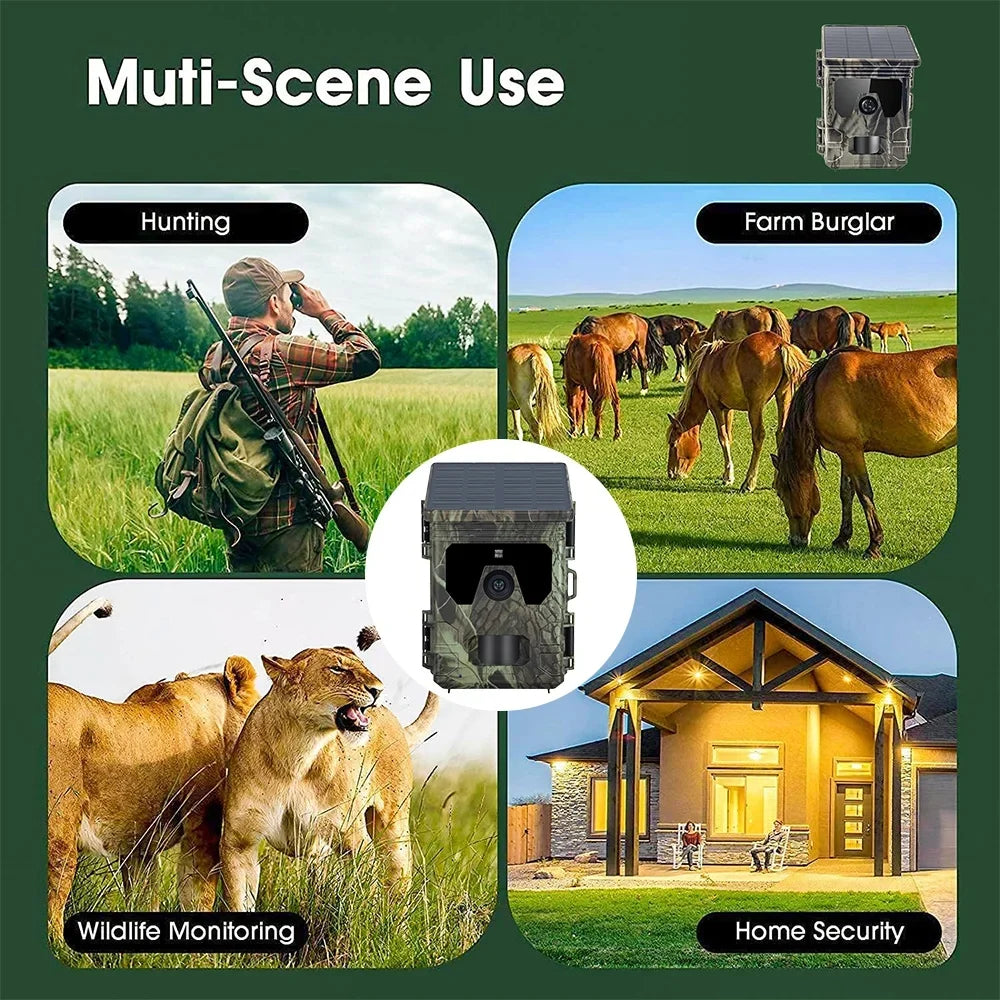 Motion Live Alert 30MP, Stay with HC 4G 2K Camcorder, & Recording Activated Video 256GB 600Pro, Waterproof Support, Stream Anself