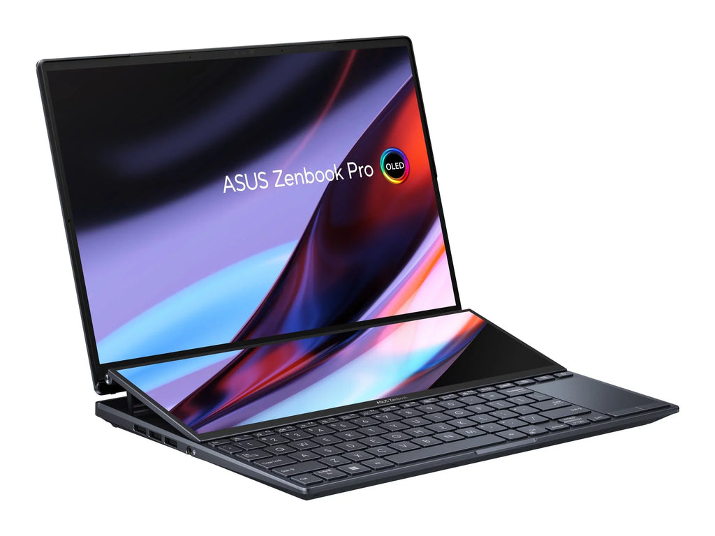 Pro - 32 11 ASUS Home GF 2880 RTX x GB SSD / black Duo 2.5 Core Performance OLED Wi-Fi (2.8K) - Hz 6E - tech RAM 1 - Win touchscreen - NVMe, OLED Zenbook i9 3050 120 12900H Intel TB - - GHz @ 1800 14 - UX8402ZE-DB96T Ti 14.5"