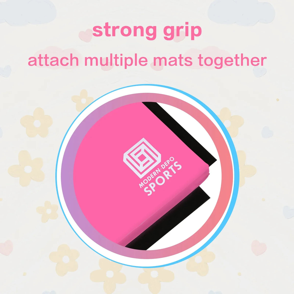 8'x2'x2" Pink with Thick Exercise Handles Yoga, for Mat Four Stretching Mats Home Aerobics Fold Foldable Mat Carrying Gymnastics Tumbling