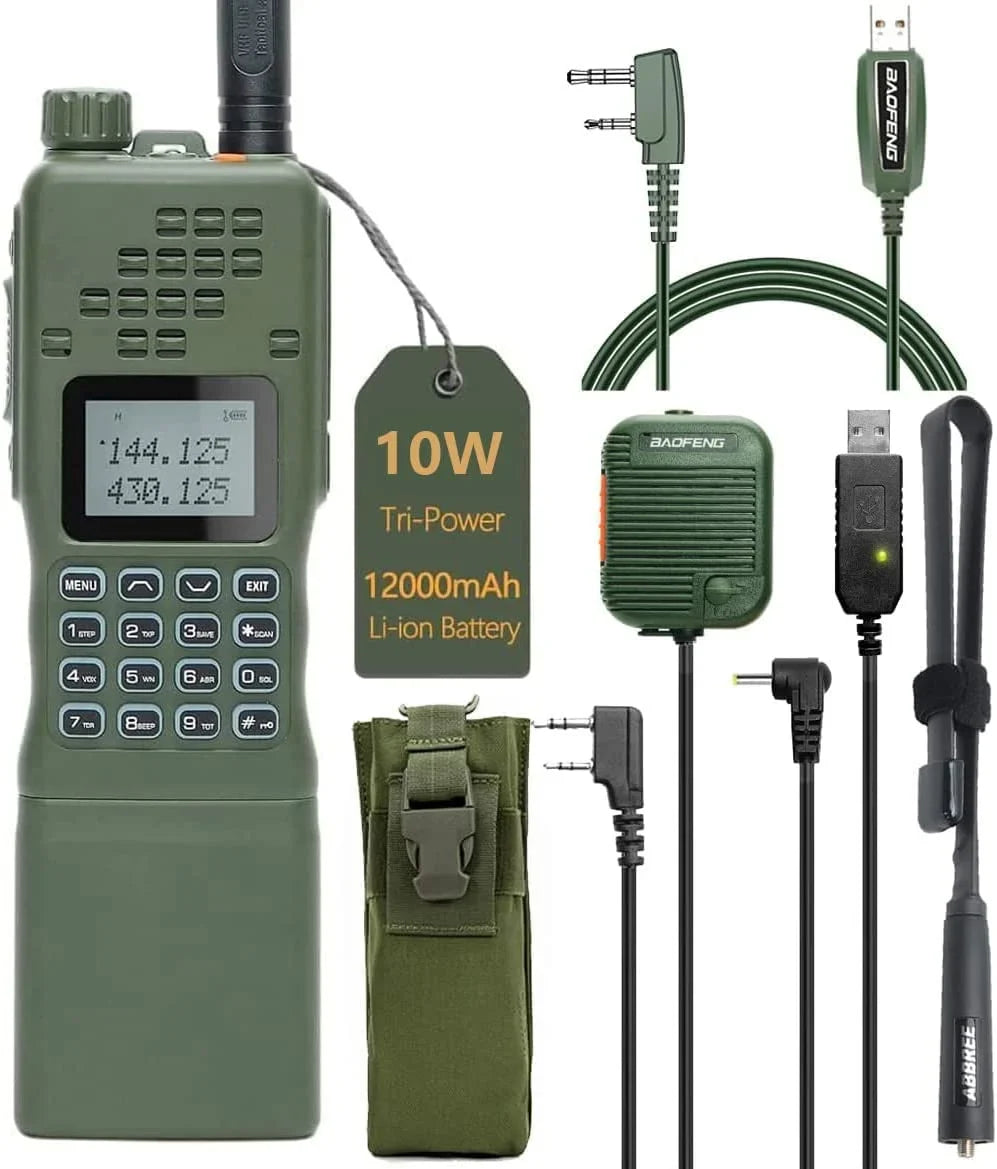 Cable mic,18.8 Programming Bag with Rechargeable Cable,AR-152 Antenna,USB AR-152 Long inch ABBREE&BaofengAR-152 Way Range Walkie Foldable Charger Radio and Kit Talkie 10W Full Tactical Shoulder Two