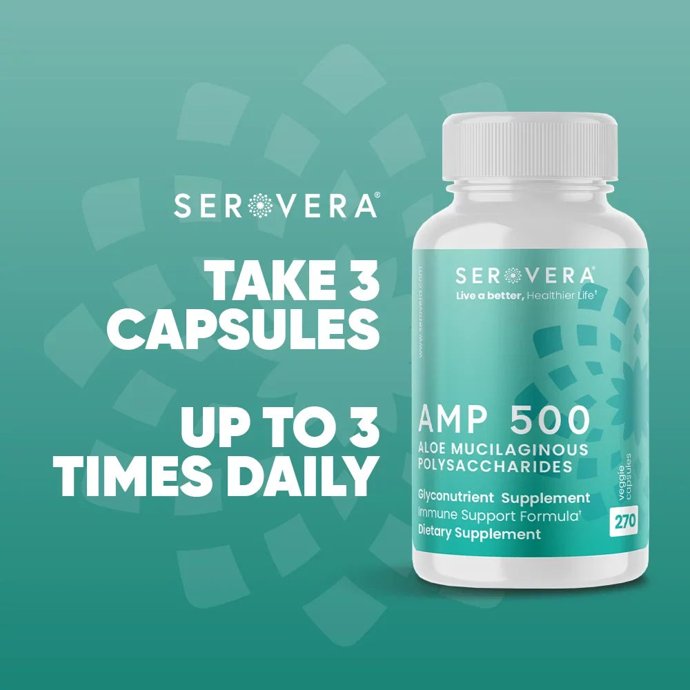with for Up Serovera Supplement to Veggie 500-Immune Free- Support Caps-Gluten L-Glutamine-270 Modulator System 3 Colon AMP Months Health-Immune Supply