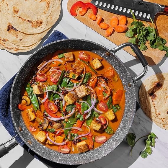 DaTerra Stick Pan, Made Italian Ceramic | Chefs Skillet Nonstick Baking Sauté Searing, Pan Cucina and Non Professional More Nonstick Cooking, Sizzling, Pan, Inch Pan Frying for 13 Pan