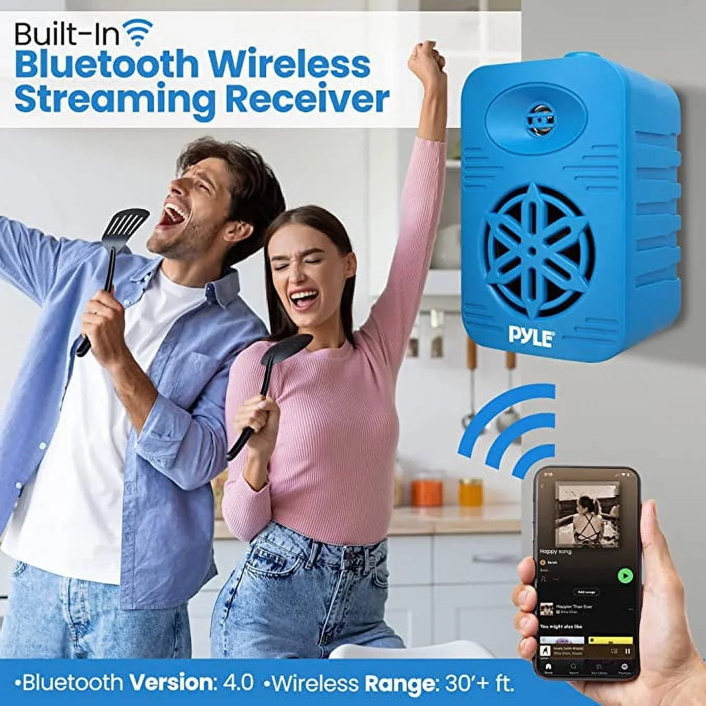 Dual Boat, Full System Tweeter-Home, Pair-500 1/2” Speakers 5.25” Speaker exterior PDWRBT56BL Watt Compliance w/ Indoor Waterproof Marine,Deck,Patio,Poolside Range 2-Way PyleUsa High Polymer Bluetooth