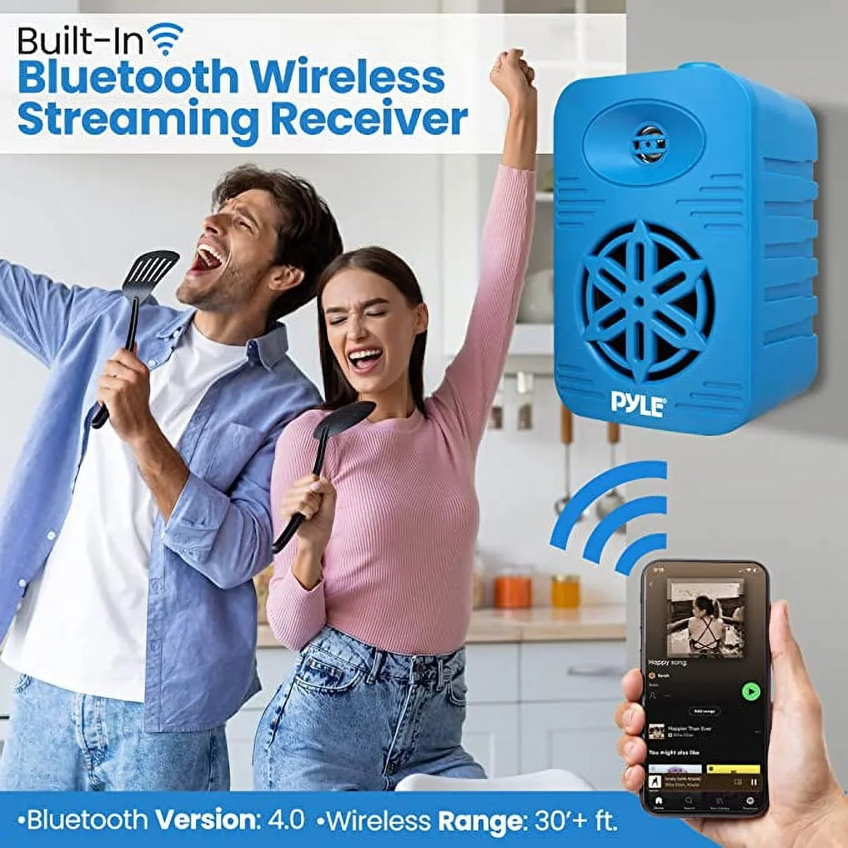 Dual Boat, Full System Tweeter-Home, Pair-500 1/2” Speakers 5.25” Speaker exterior PDWRBT56BL Watt Compliance w/ Indoor Waterproof Marine,Deck,Patio,Poolside Range 2-Way PyleUsa High Polymer Bluetooth