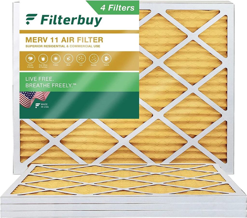11 Furnace Pleated HVAC Filters AC (4-Pack) Air 24x25x1 MERV Filterbuy