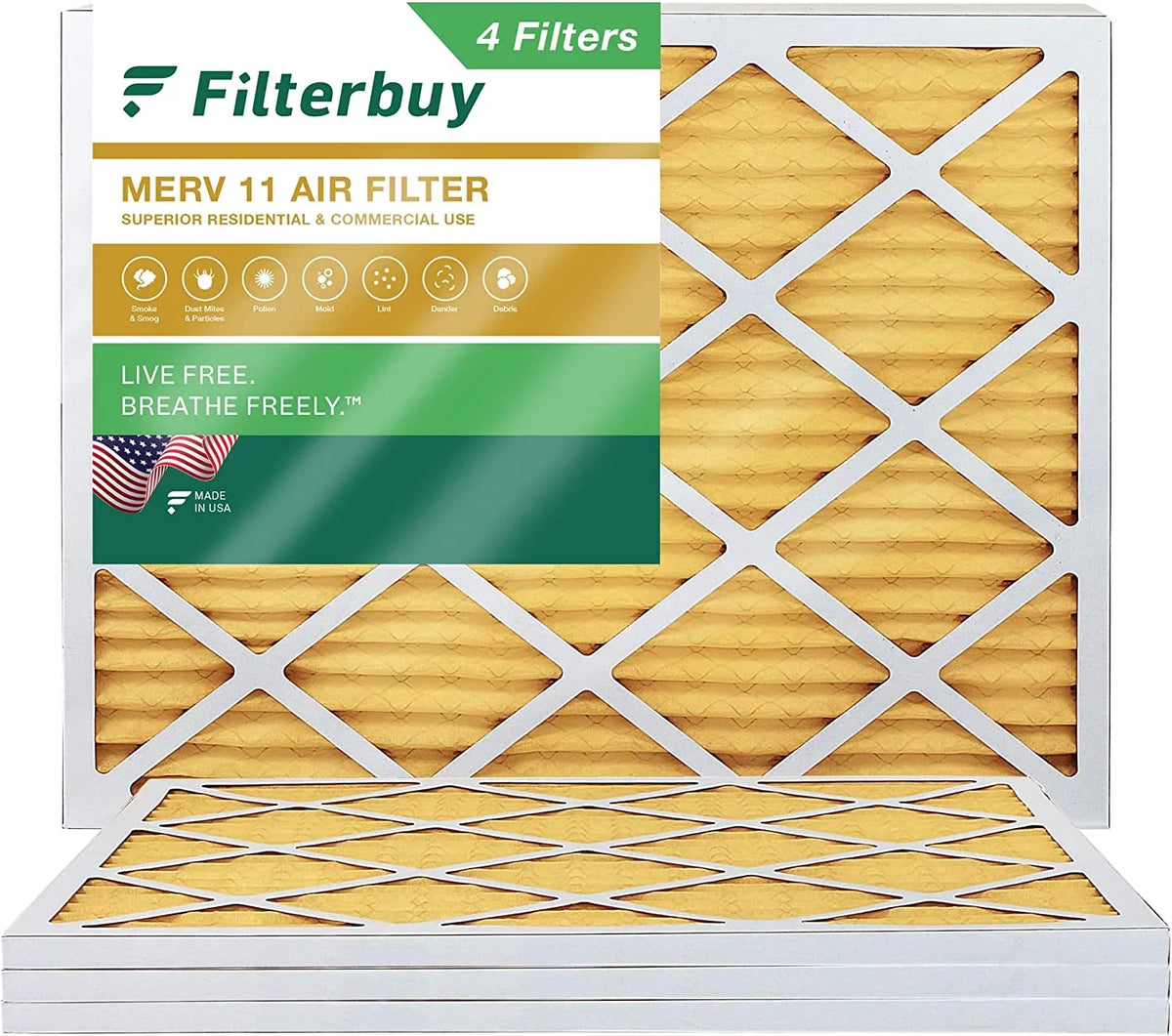 11 Furnace Pleated HVAC Filters AC (4-Pack) Air 24x25x1 MERV Filterbuy