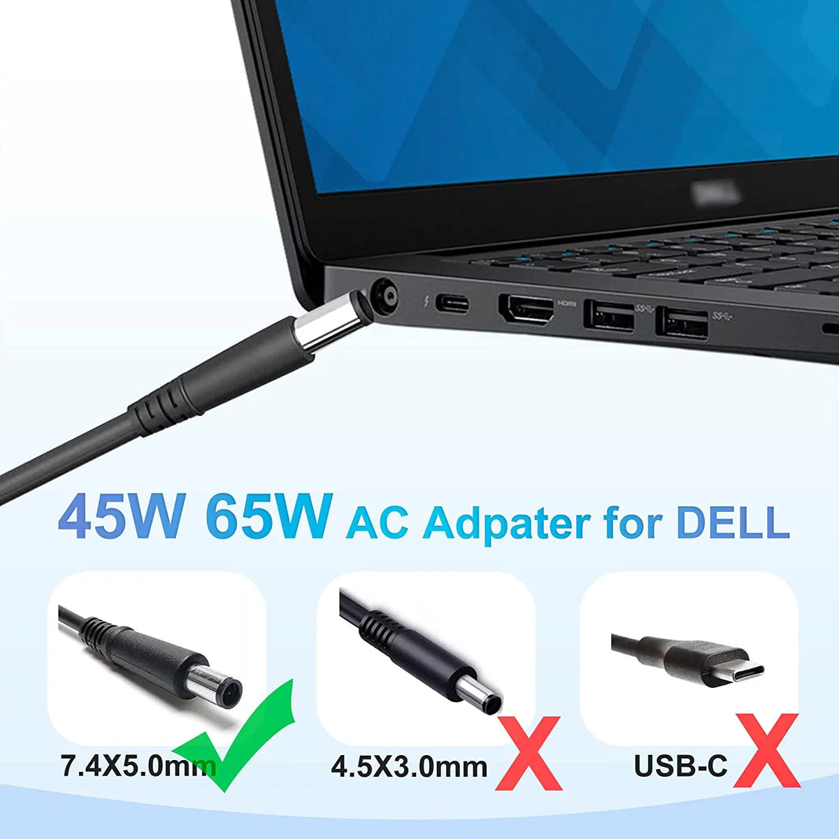 E6540 5500 Laptop AC 3440 5400 Charger E5470 E5450 7480 E7480 E6420 5480 LA65NM130 7490 for E7470 E5400 7390 Latitude LA65NS2-01 E6430 Adapter 65W E5420 7400