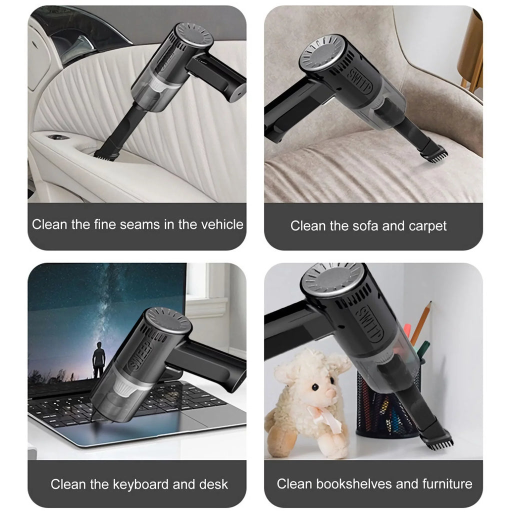 Home Mini Vacuum Portable and Suction (Black) Cleaner, Car Interior Vacuum for Cleaning K-7 Wireless Car Powerful