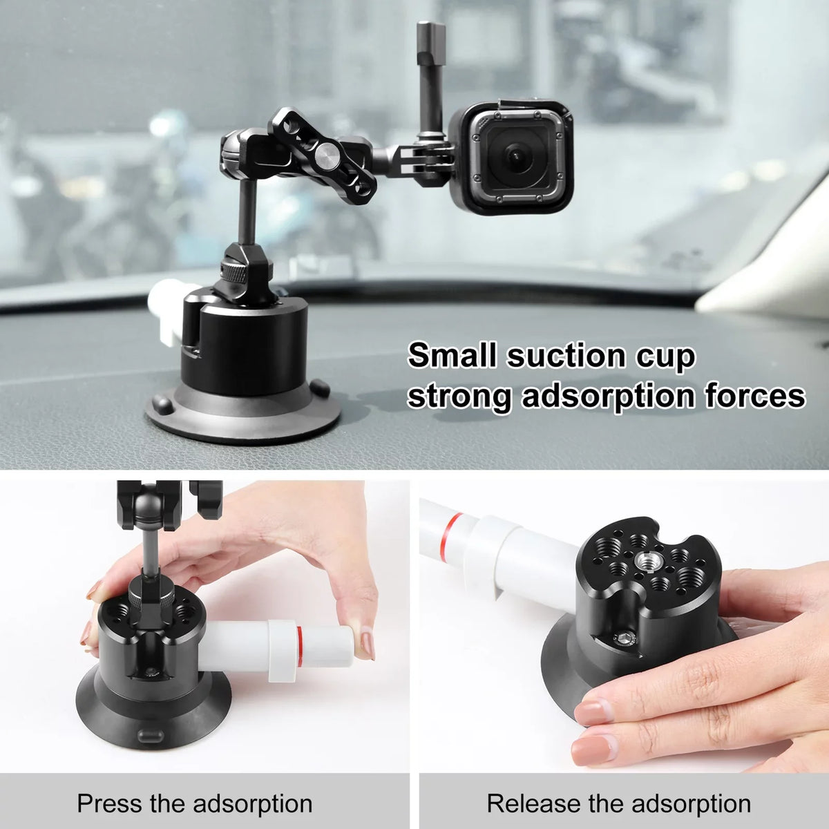 Replacement, Bracket Osmo Compatible for Suction Camera, Anself with 360° Mount Cup Car Dual Ballheads 11/10/9/8, 3/2