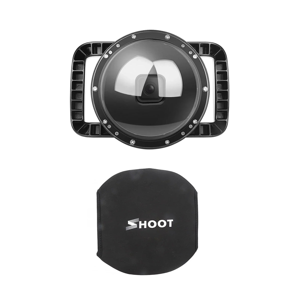 180° Port Handle, Angle Dual and 9 45m for Black Waterproof Waterproof, 10SHOOT Case XTGP559, Wide Dome