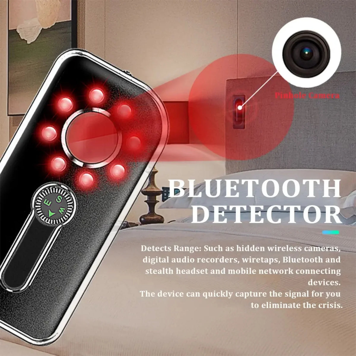 GPS Phone Spy Anti Camera Detector K300 Wireless Hidden RUseeN Anti-theft Signal