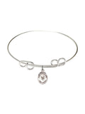 w/ Claver in Round Bracelet 8 inch St. Sterling Bangle Peter Silver Loop Double