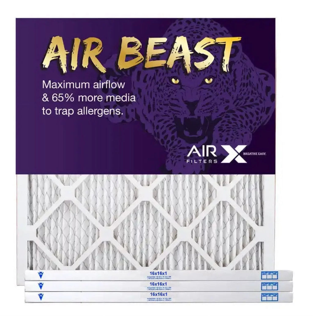 AC 16x16x1 Air 11 Filter 4-Pack Filters Pleated Air Beast MERV AIRx Furnace Filter, Replacement