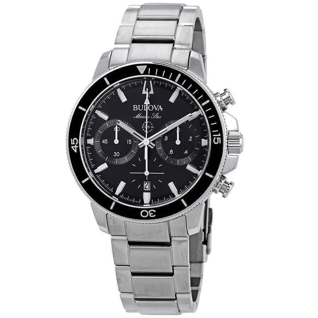 Black Watch Star Men's 96B272 Bulova Marine Chronograph Dial