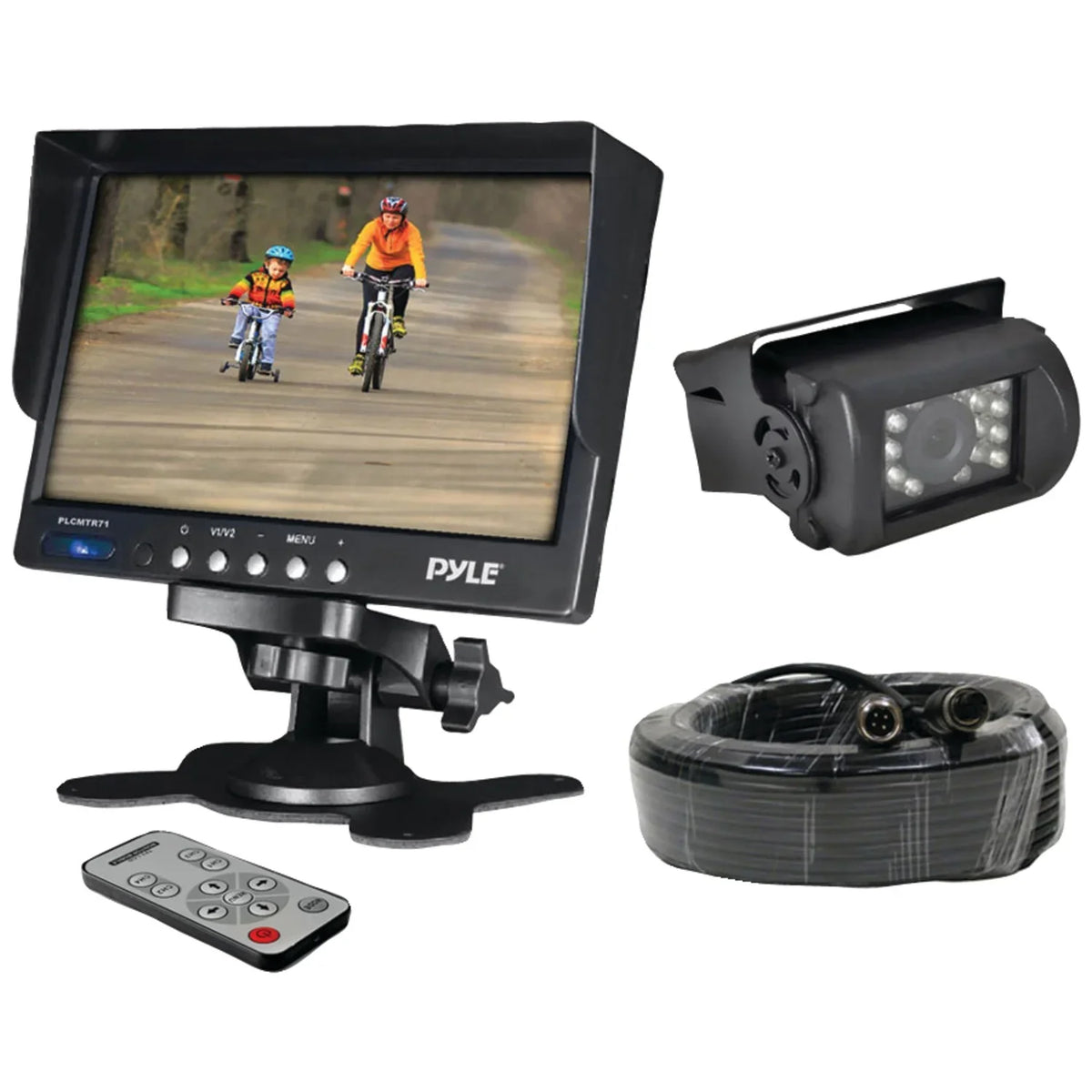 IR Backup with Vision Monitor Camera with 7" and PLCMTR71 Pyle Night System Weatherproof Camera Commercial-Grade