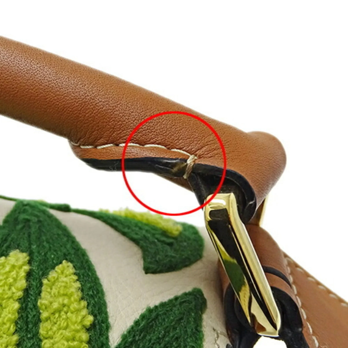 Collaboration (Good) Brand Puzzle LOEWE Handbag de Mini Pre-Owned Women's Leather Shoulder William Embroidery 2way Compact Morgan Floral Small Brown Bag Yellow