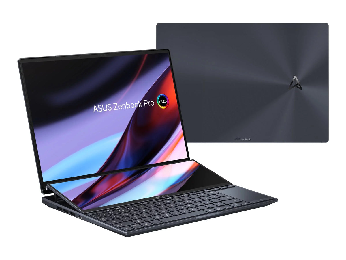 Pro - 32 11 ASUS Home GF 2880 RTX x GB SSD / black Duo 2.5 Core Performance OLED Wi-Fi (2.8K) - Hz 6E - tech RAM 1 - Win touchscreen - NVMe, OLED Zenbook i9 3050 120 12900H Intel TB - - GHz @ 1800 14 - UX8402ZE-DB96T Ti 14.5"