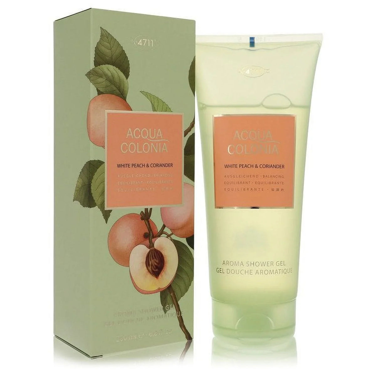 Shower White Gel Colonia oz 4711 Peach 4711 for Women & 6.8 Coriander by Acqua