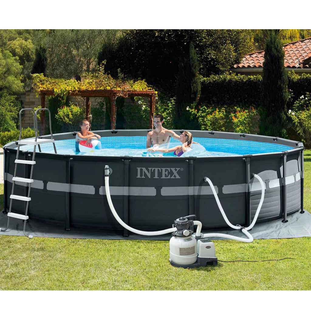& with Ultra 18' Robot Intex XTR 52" Pump Above Vacuum Set Pool Ground x